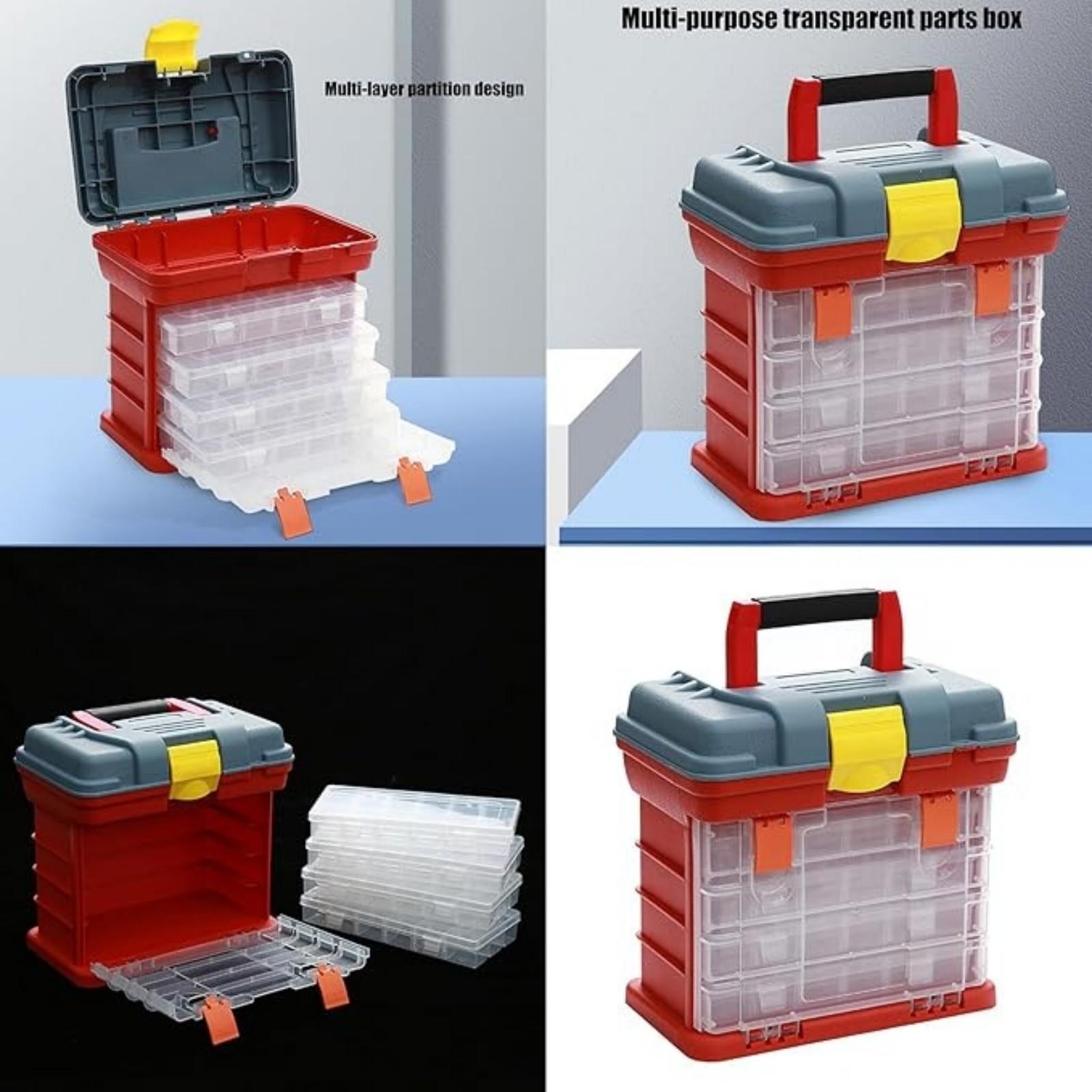 

4-слойный штабелируемый ящик для хранения вещей, ящик для хранения вещей, регулируемый отсек для ювелирных изделий, инструментов, мелких предметов One Size