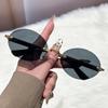 New oval frame sunglasses personalized borderless European and American trend sunglasses concave fashion sunglasses
