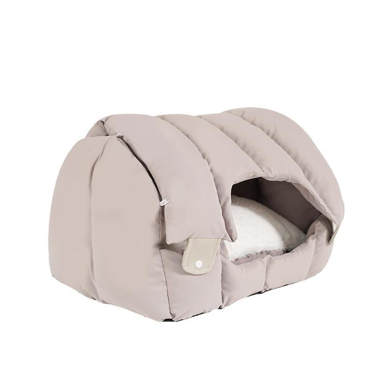 Cuib pentru pisici arcuit cu dublu scop Cuib pentru pisici cald, complet închis, canapea moale și confortabilă, cuib pentru animale de companie, cuib universal pentru pisici și câini