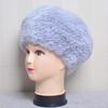 Fashion Lady Winter Warm Knit Caps Women Mink Hats Berets Luxury Women Real Natural Mink Fur Hat Beanies Real Fur Berets Hat