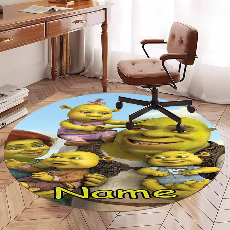 Custom Name Shrek Printed Round Rug Carpet Chair Rug Area Rug Entryway Doormats,for Office Chair Living Room Bedroom Kitchen Room.