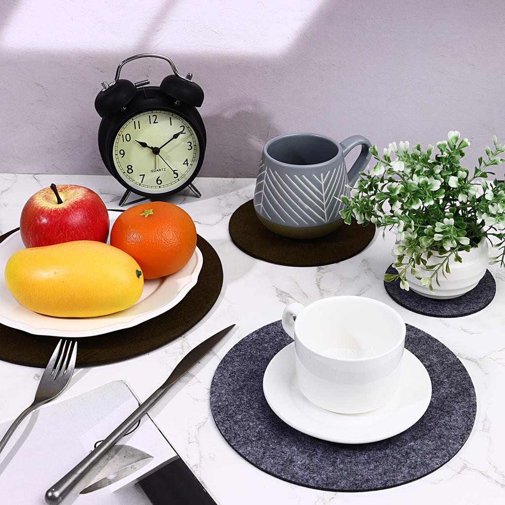 16 stk Plantebrikke Matte 4/6/8/10 Tommer Filt Plantefat Reversibel Rund Stoff Planteunderlagsmatte Absorberende Blomsterpotte Brikke Matter