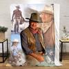 John Wayne Western Cowboy Blanket Soft Comfortable All Seasons Perfect Sofa Office Nap Travel Festive Gift