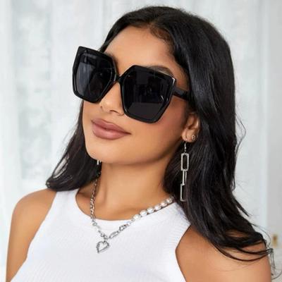 Vintage Oversized Vierkante Zonnebril Dames Voor Mannen Klassiek Groot Montuur Trending Zonnebril UV400 Luxe Merk Designer Brillen
