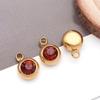 Twelve Color Birthstone Round Titanium Steel Pendant for DIY Jewelry