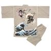 Edoten Jinbei traditional Cool Summer Original Japanese Wind Thunder Wave LL Shijira-woven (Japanese clothing), Wear, 100% Cotton, Discharge-dyed