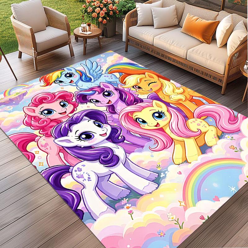 My Little Pony Print Rug, Washable Floor Carpet, For Entryway Dorm Laundry Room Office Study, Home Decor Birthday Christmas Gift