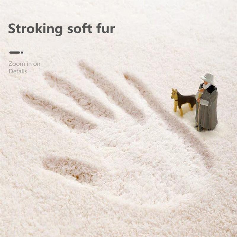 Nordic Fluffy Plush Carpets for Living Room Light Luxury Zebra Pattern Bedroom Decor Carpet Home Large Area Anti-Slip Lounge Rug