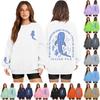 Women's Fashion Long Sleeve Print Round Neck Loose Pullover Sweater Top