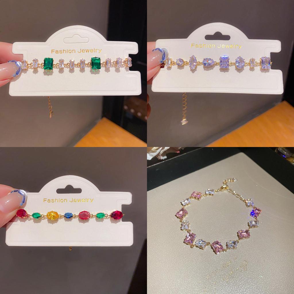 Geometric Oval Zircon Heart Charm Bracelet For Women Elegant Jewelry Gift For Her