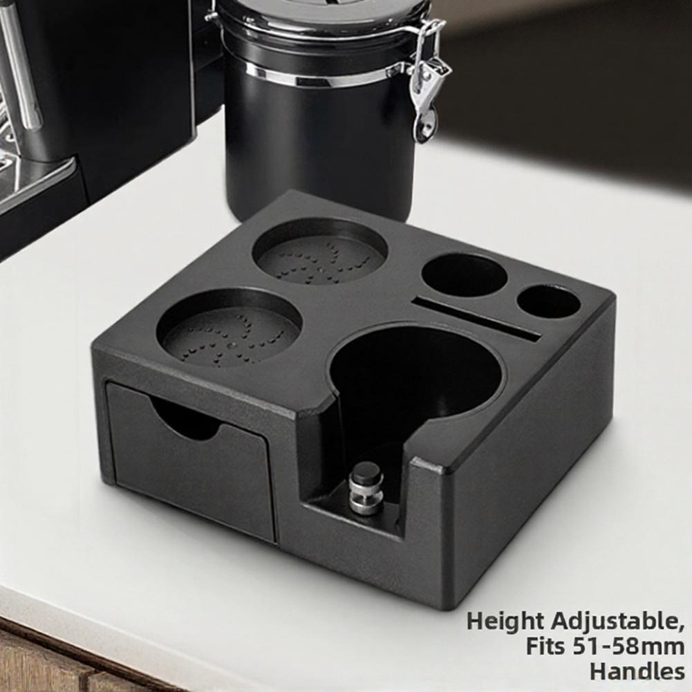 Portafilter Holder Coffee Tamper Drawer Multifunctional Organization Tamper Dust Dispenser Coffee Tamper Storage Base