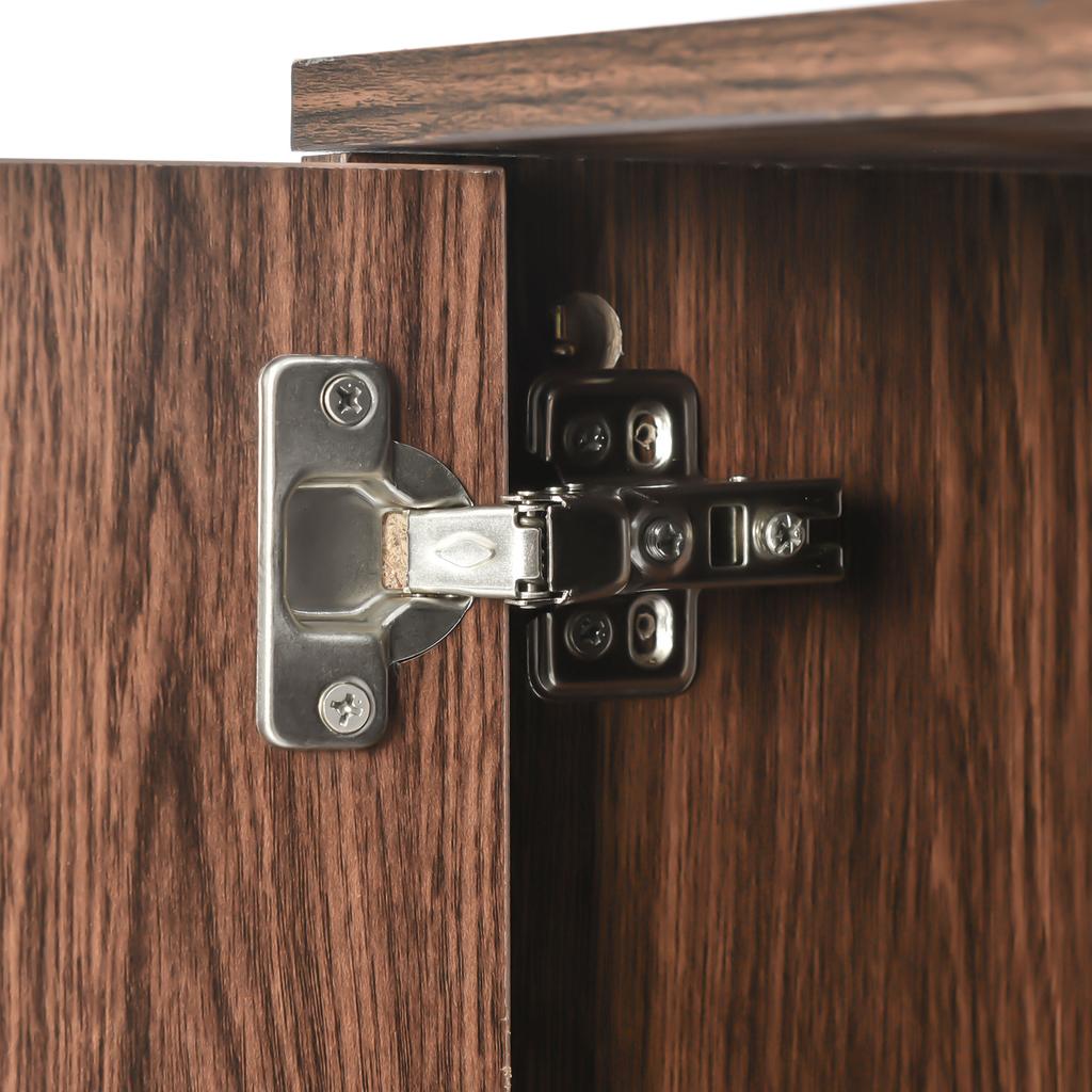 Exclusive sideboard with three doors, with stylish details and generous storage space. Door made of solid wood veneer, concave and convex texture.