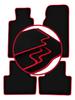 Tapetes de veludo com borda vermelha para: Jaguar XJ6 X300 sedan (1994-1997)