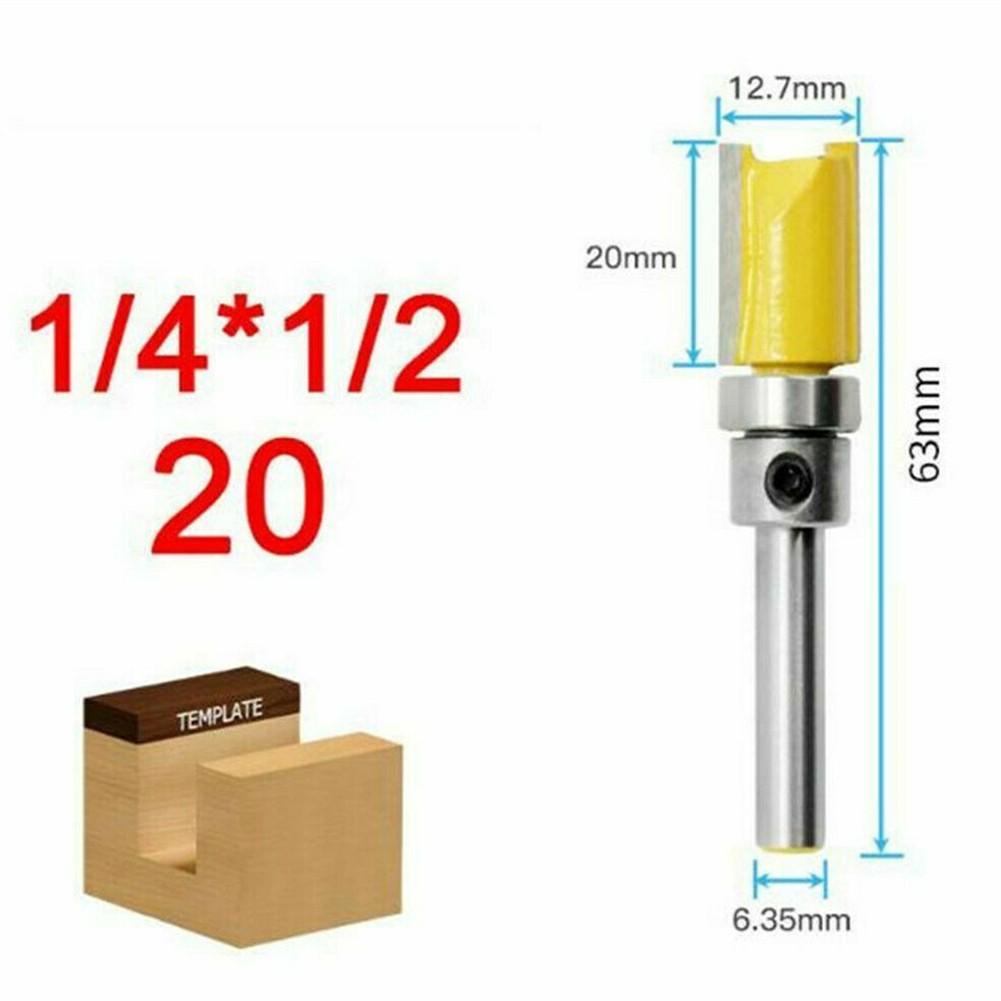 3PCS 1/4" Shank Cutting Straight Router Bit Flush Trim Woodwork Milling Cutter