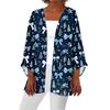 Women's Casual Fashion Caot Christmas Print Lightweight Medium Length Jacket Cardigan