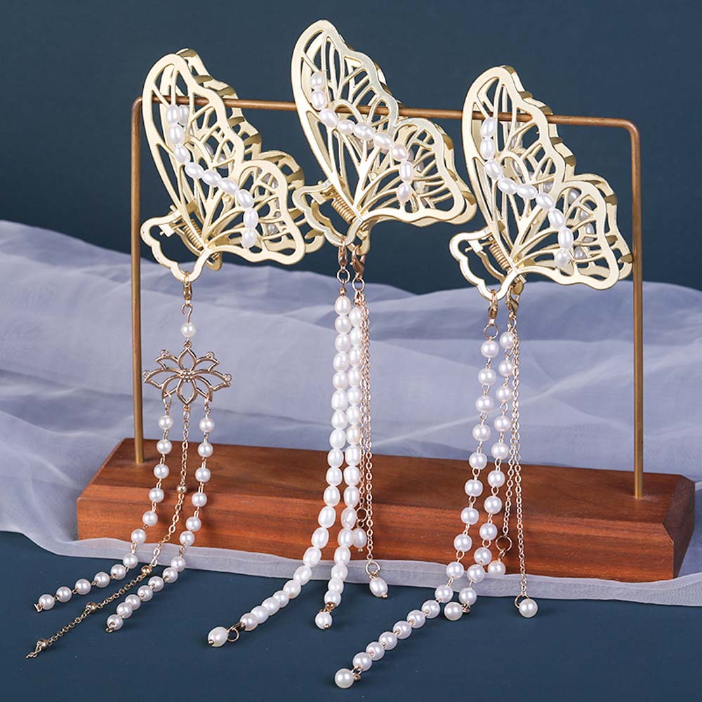 

Бабочка Женская заколка для волос Penant Pearl Tassel Crab Clips Бабочка для волос Claw Hairpin Barrettes
