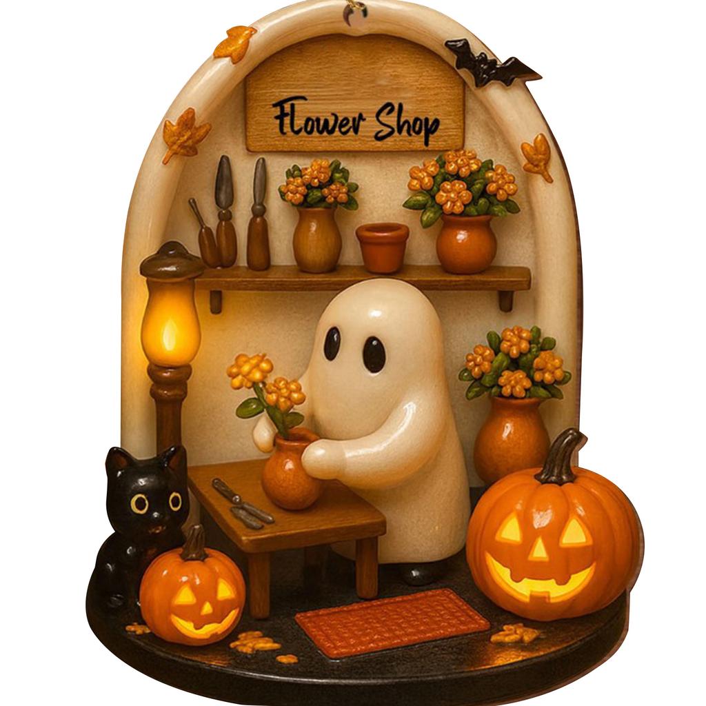 Cute Simulated Character Pendants, Fall Flowers And Halloween Pumpkins, Decorations, Gifts For Décor Lovers