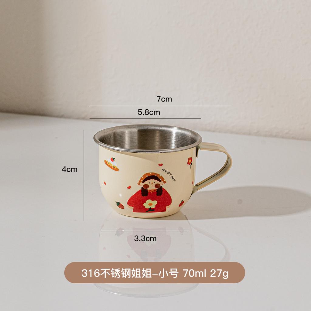 316 stainless steel open mouth small water cup Anti Scalding Milk Coffee Mug Cute Mini Drinking Thermos for Children fashion mug