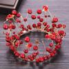 Red Crown Pearl Headdress for Weddings and Birthdays