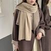 Japanese And Korean Autumn And Winter Solid Color Wool Blended Scarf Warm Simple High-End Versatile Scarf Direct Sales Women