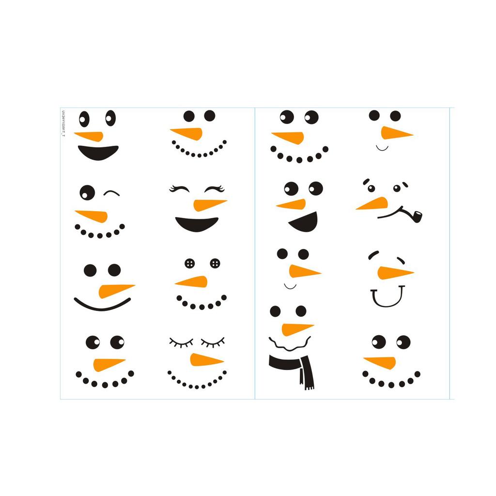 Wall sticker Christmas wall sticker emoji sticker cute cartoon snowman refrigerator sticker window sticker cup sticker wallpaper
