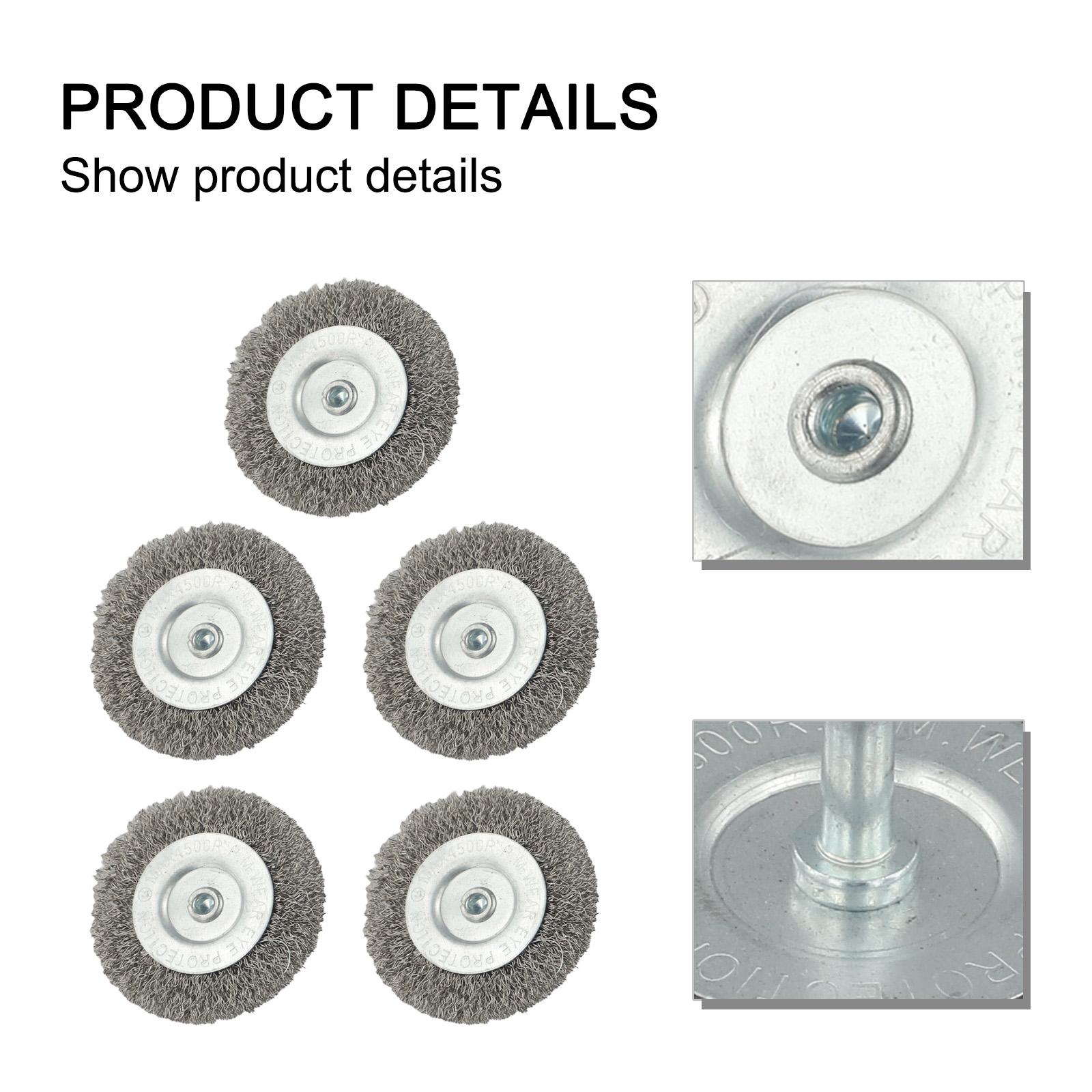 

3inch Wire Wheel Brushes for Drill 5PCS Wire Brushes for Rust Paint Dust Removal Metal Wood For Cleaning Surfaces China Mainland