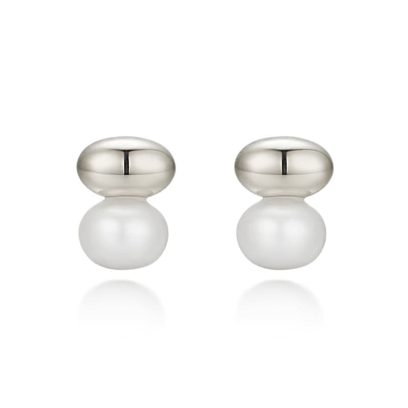 PAIGEFLYNN JEWELRY [925 Silver] Freshwater Pearl Water Bean Earrings