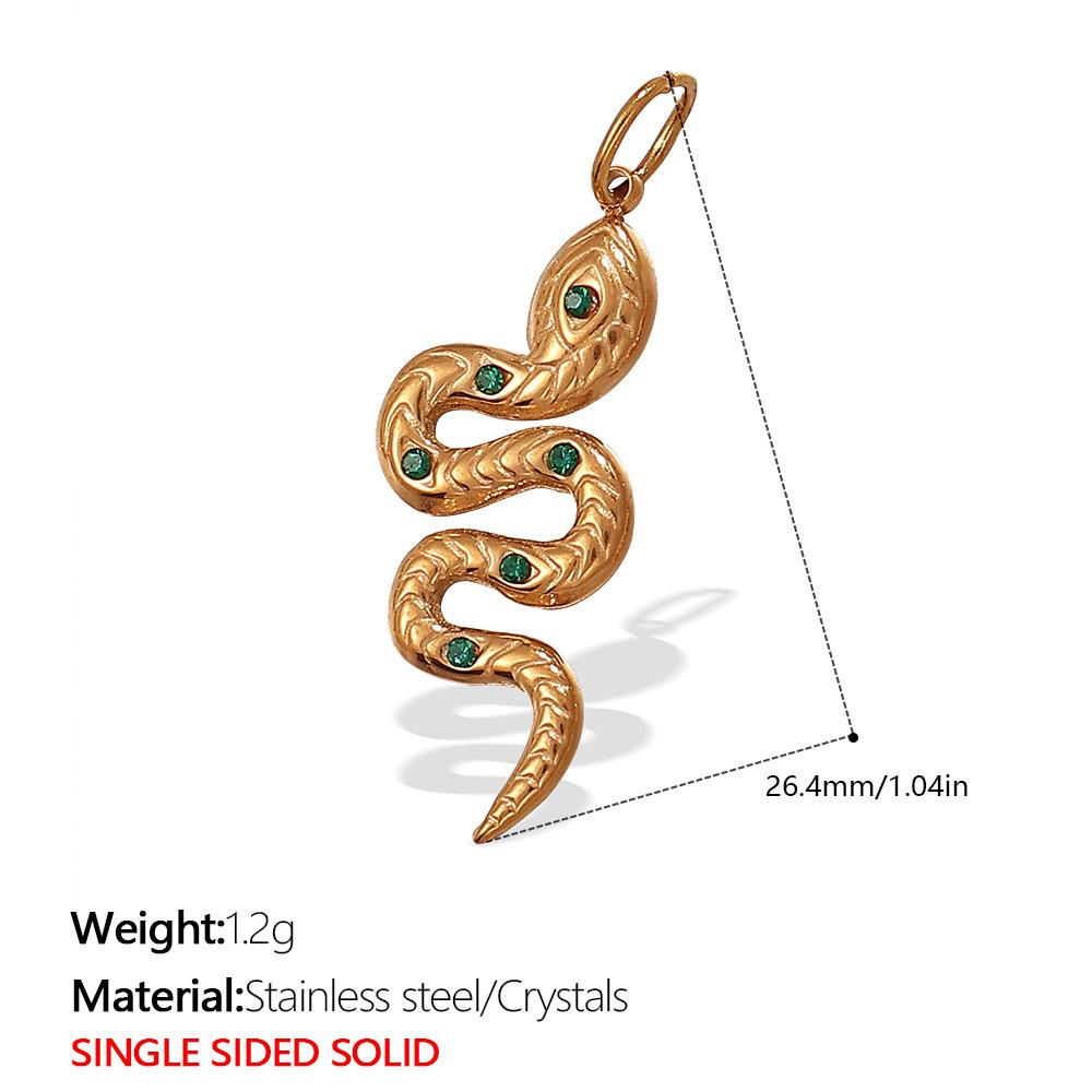 Hot Sale Round Pendant Stainless Steel Plated 18K Gold Snake Crystal Design Necklace Bracelet Accessories
