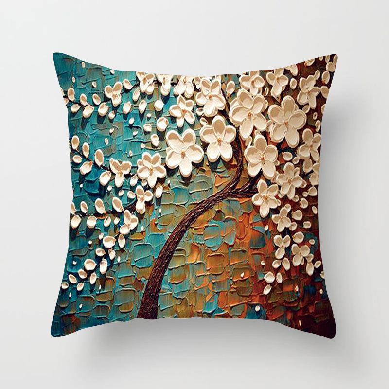 Red Leaves Lovers Valentine's Day Series Pillow Case Maple Leaf Falling Pillows Cover Tree Pattern Retro Cushion Pillowcases