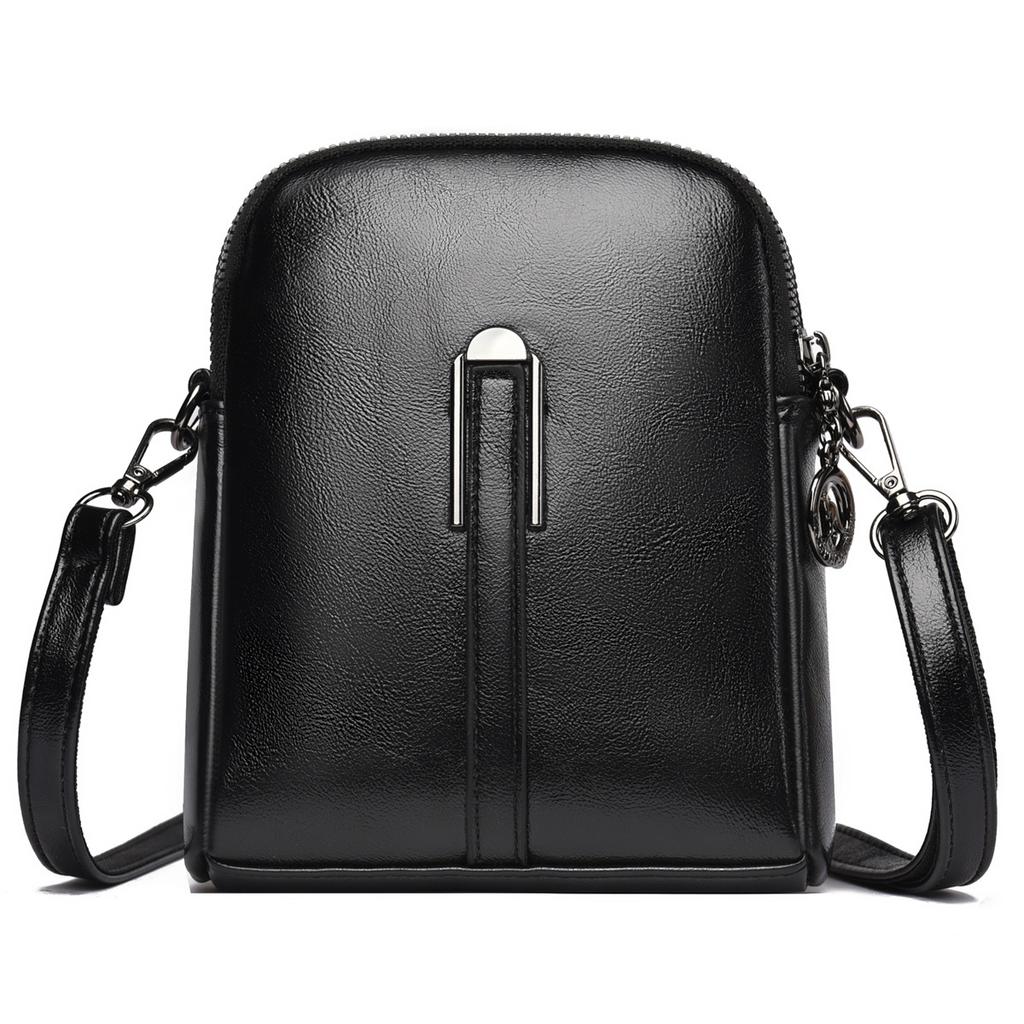 Fashionable Loose Change Mobile Phone Bag, Light and Simple Soft Leather Single-shoulder Crossbody Bag