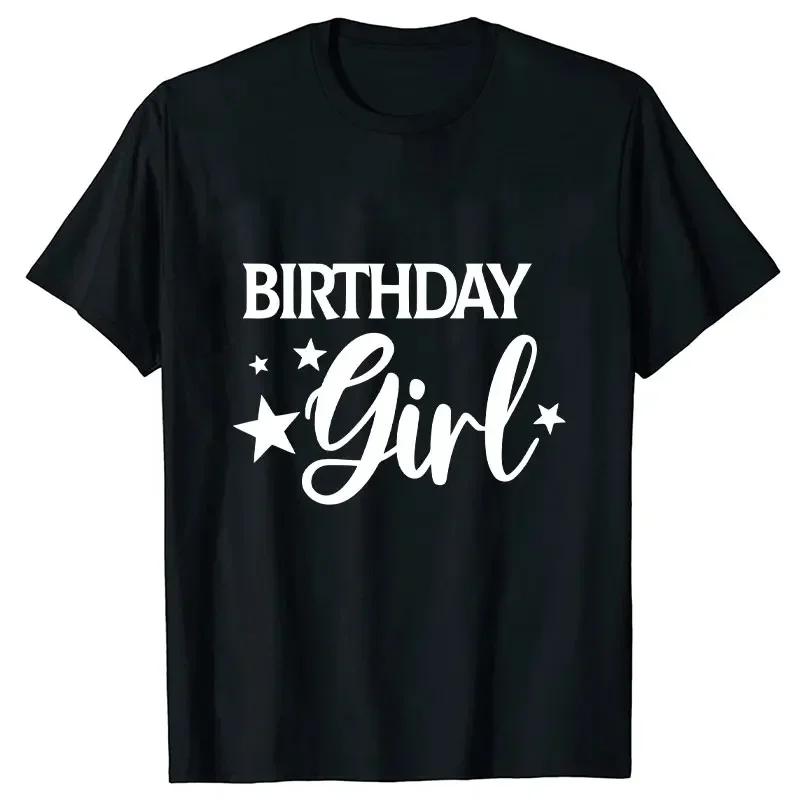 Girls Birthday Party Family Mother sisters Birthday Team Top Short Sleeve Tshirt Versatile Womens Tshirt S