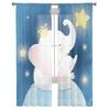 Cute Elephant And Star Sheer Curtains Bedroom Voile Curtain Living Room Window Sheer Curtains Kitchen Tulle Drapes