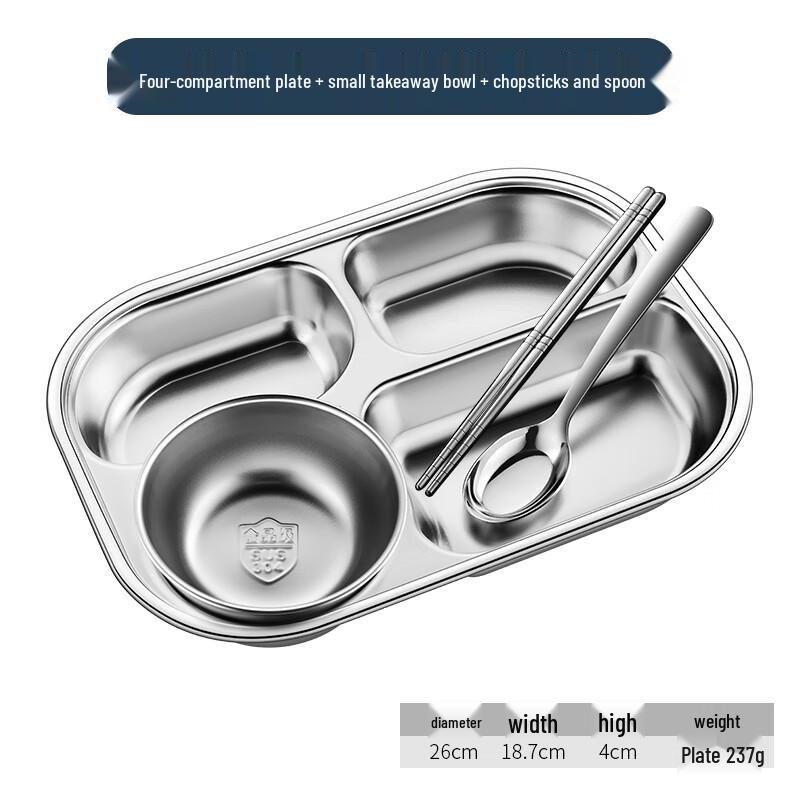 Kids  Stainless Steel Divided Meal Plate