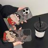 Janpanese Anime C-Crayon-Shin-chans Phone Case Corrugated Pattern Phone Case For iPhone 17 Air 16 15 14 13 12 11 Plus Pro Max