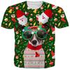 Vtipné vánoční tričko pánské top 3D svalový potisk tričko s krátkým rukávem kulatý výstřih streetwear pánské nadměrné košile ležérní harajuku oblečení