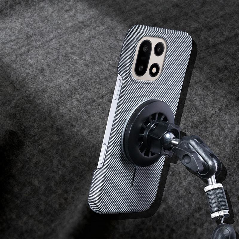 OnePlus 15T/ACE6 Magnetic Carbon Fiber Texture Phone Case with 1+Turbo6 Bracket