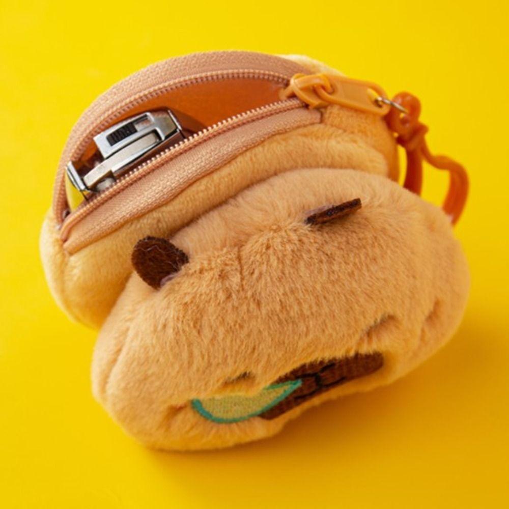 Bag Pendant Capybara Plush Purse Bag Zipper Capibara Earphone Case  Travel