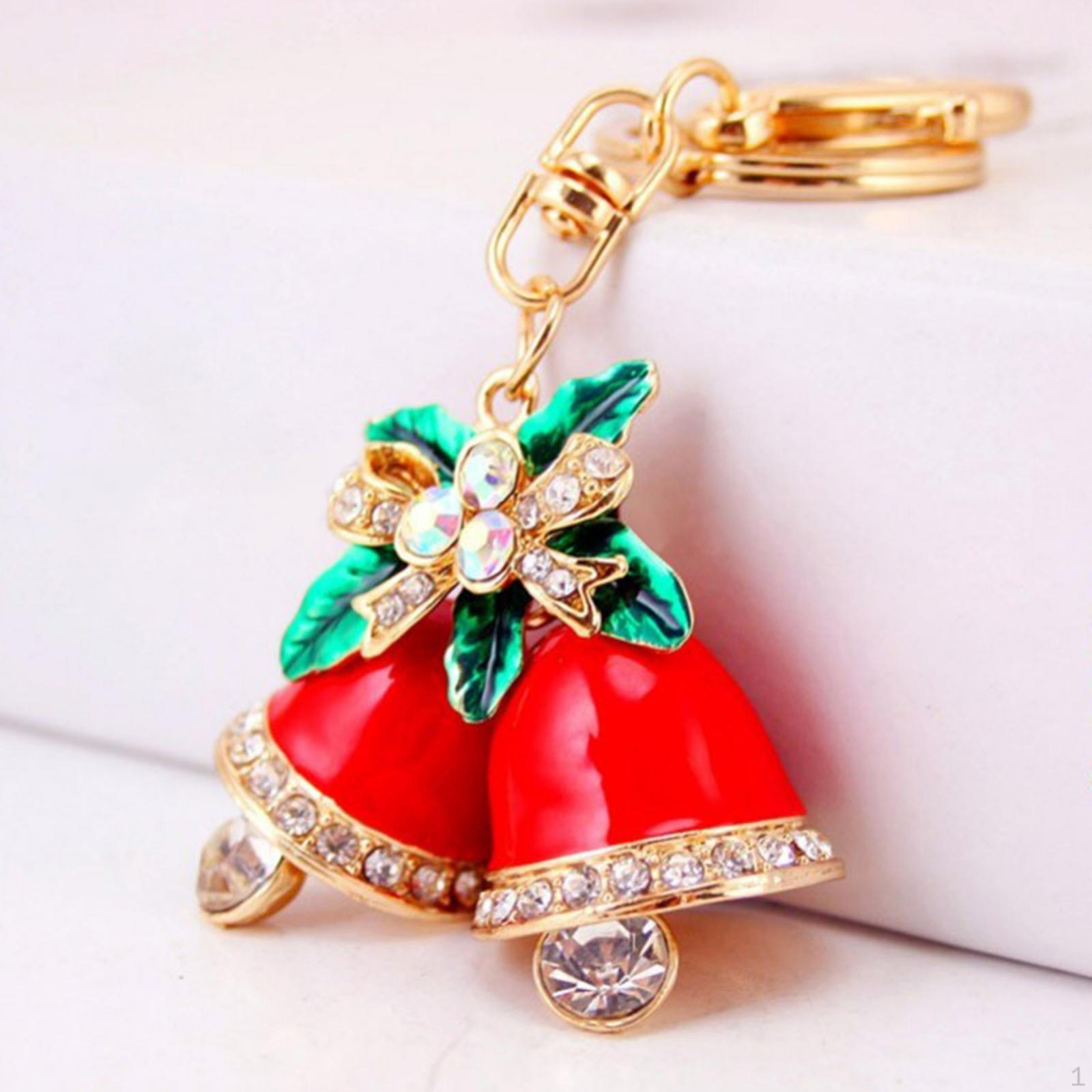 

Jingle Bells Keychain Keyring Charms Sparkly Handbag Purse Decorarion Durable Ornament Xmas Gifts
