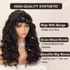 Extension de perruque synthétique longue et bouclée avec frange, grandes perruques de cheveux bouclés mignons et lâches pour femmes, Cosplay, usage quotidien