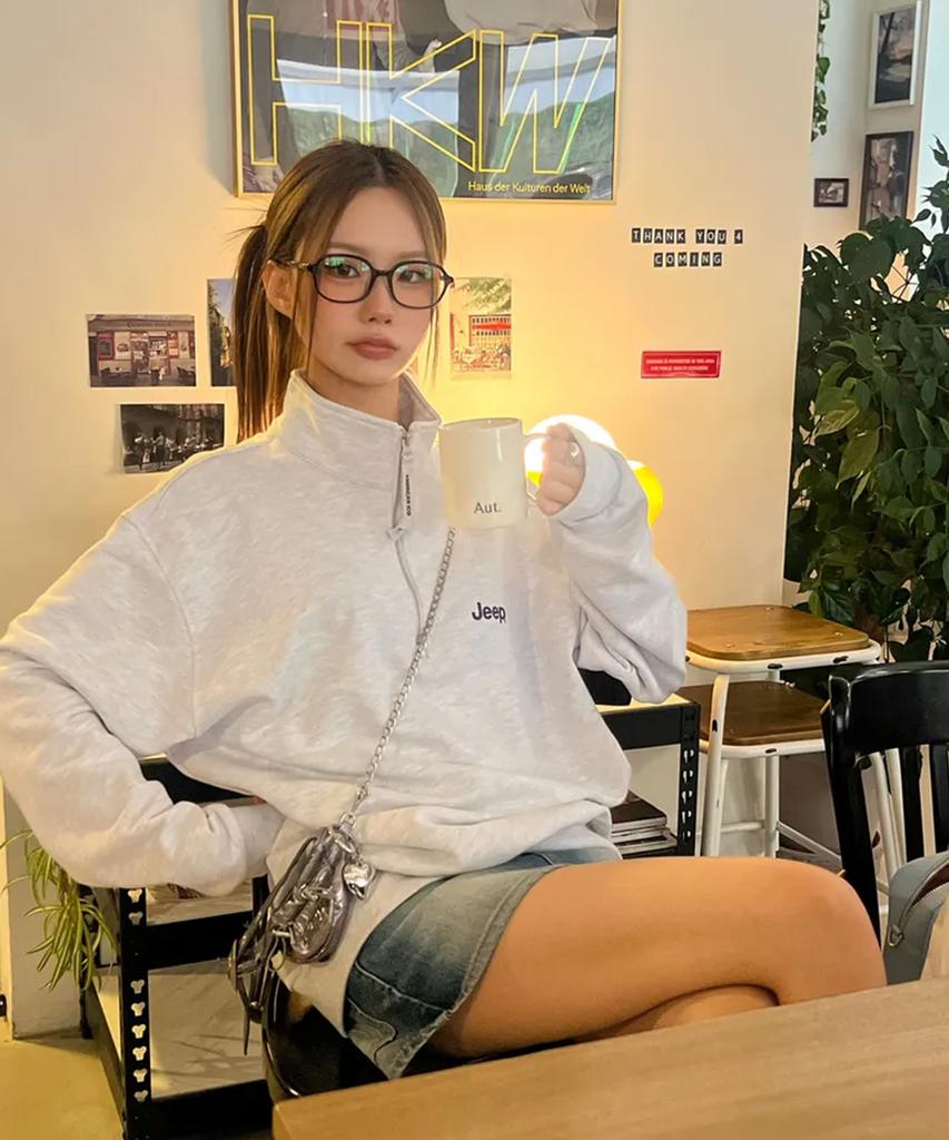 JEEP [360G] M-Logo Half-Zip Sweatshirt (Jr5Tsu838Mw)