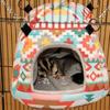 Squirrel Bed Colorful Pattern Keep Warmth Soft Texture Cute Pet Rat Squirrel Nest with Chain Small Animal Supplies
