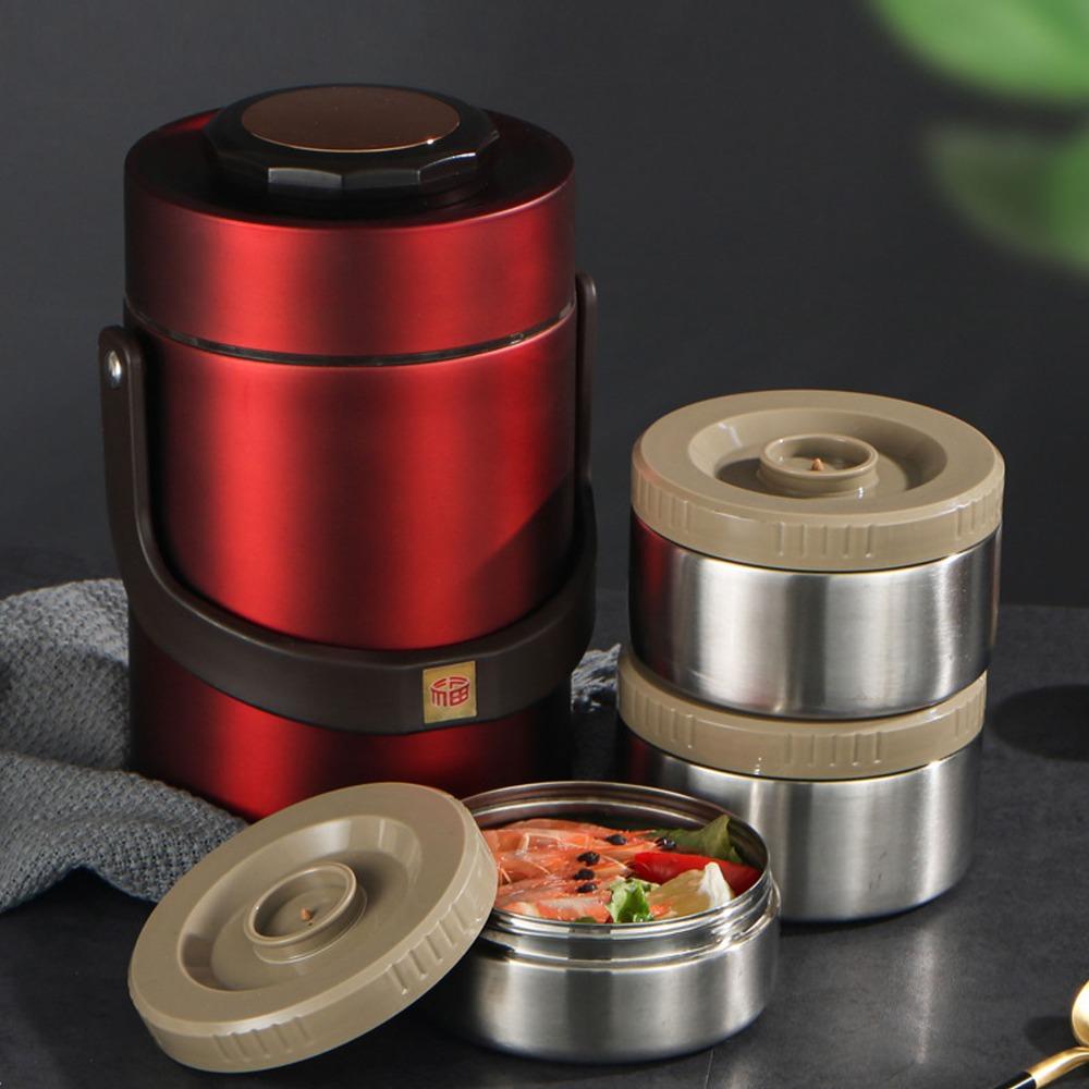 2000ml Insulated Lunch Container 3 Tier Portable Lunch Set Stackable Food Container  For Work