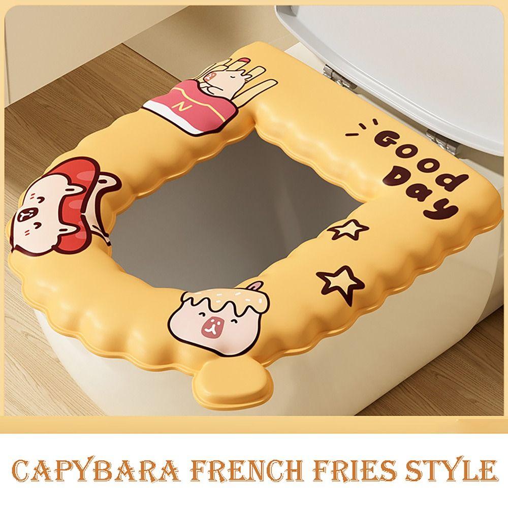 

Дополнительная ручка для сиденья унитаза Capybara, кольцо для сиденья, подушка для крышки унитаза, коврик для ванной комнаты CAPYBARA FRENCH FRIES