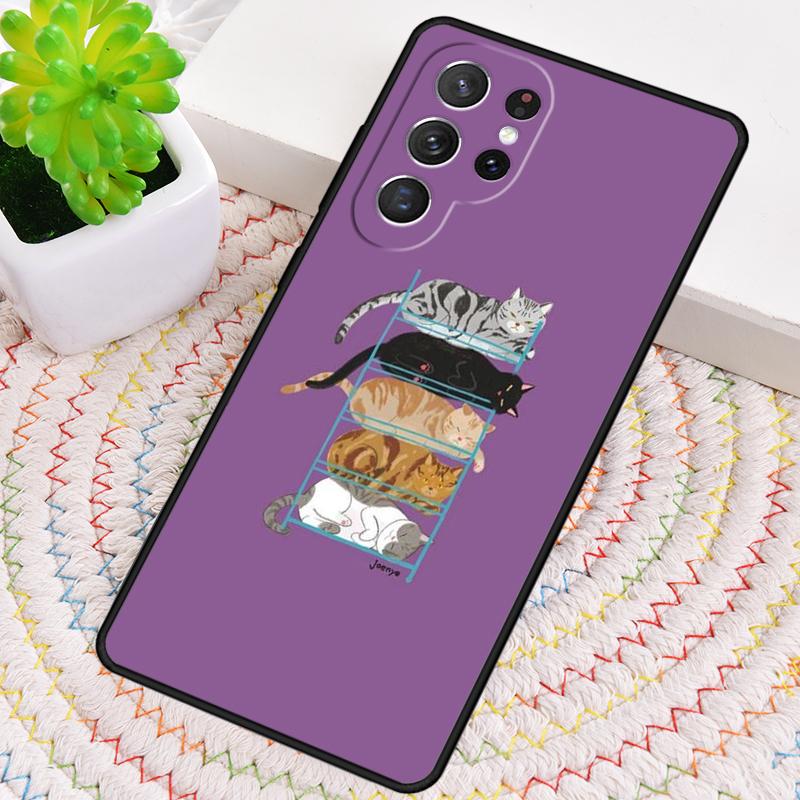 Süße Cartoon-Katze Handyhülle für Samsung Galaxy note 10 pro S26 Ultra S23 S24 FE S25 S21 S22 PLUS stoßfeste Abdeckung