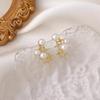 Korean Small Cute Star Rhinestone Pearl Stud Earrings for Women 2021 New Fashion Creative Jewelry