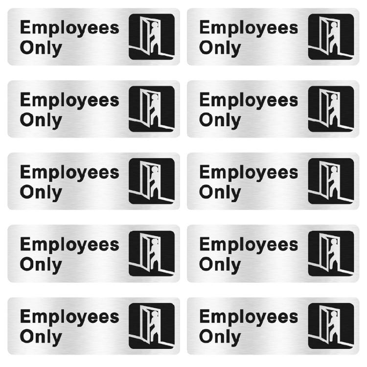 

10Pcs Employee Restricted Area Signs Practical Stainless Steel Office Indicators For Clear Communication 1