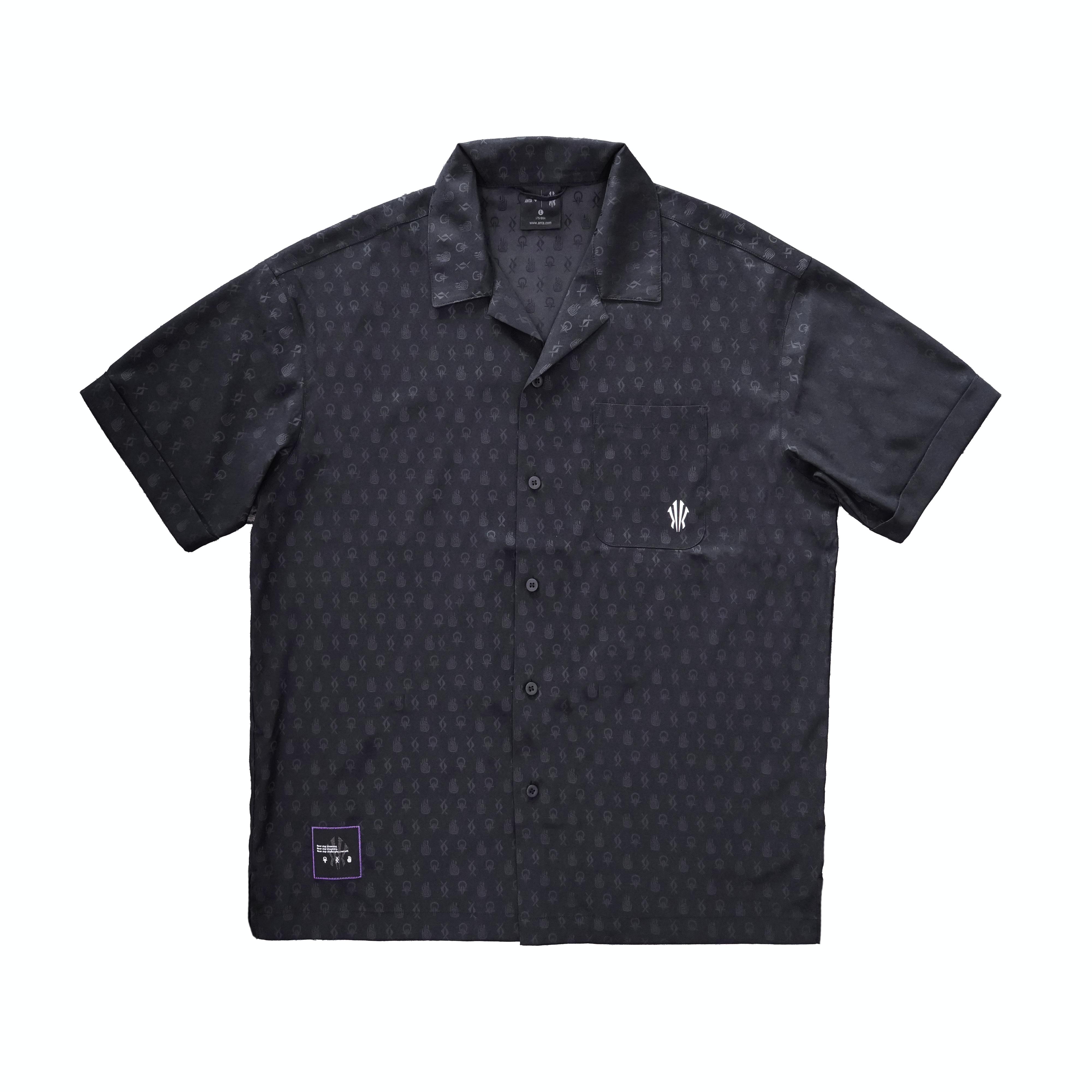 

Anta Classic Fashion Trendy Retro Minimalist Comfortable Casual Round Neck Pullover Loose Short Sleeve Shirt Unisex shirts Black 172621112-2 M