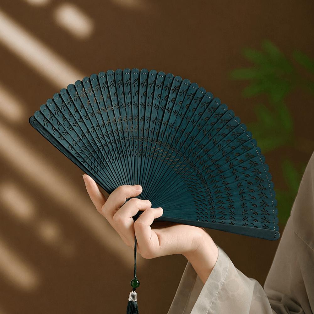 Portable Retro Hand Fan Elegant Classical Folding Fan Chinese Style Folding Bamboo Fan Home Decor