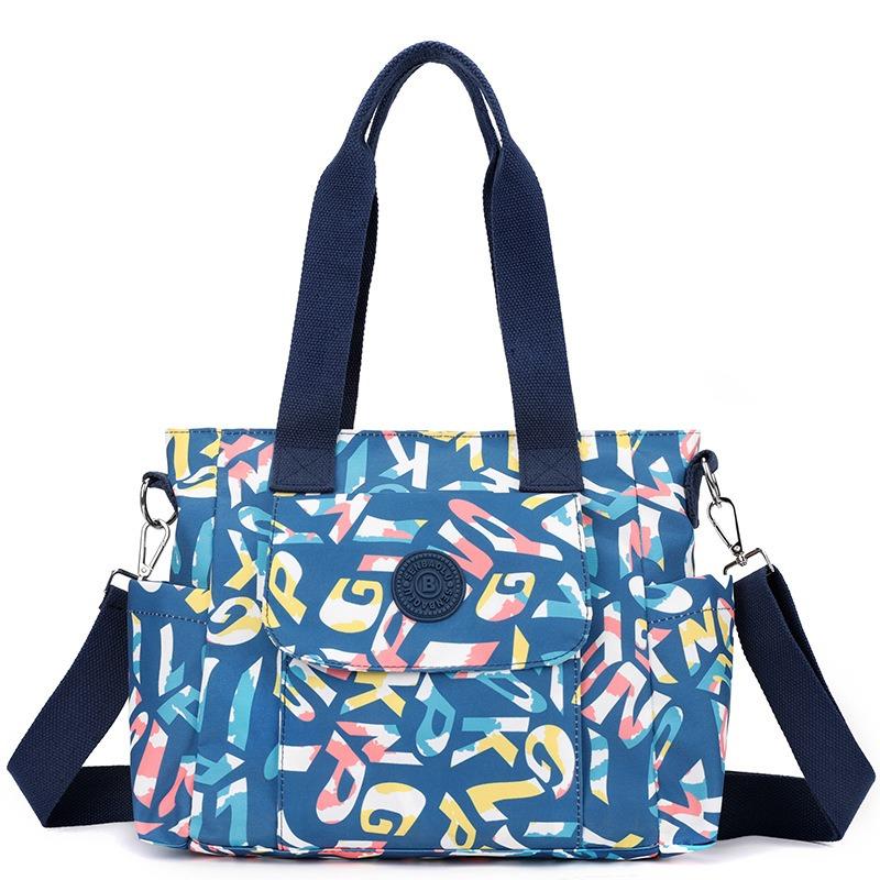 Women's Bag Shoulder Mother Bag Summer New Lightweight Nylon Cloth Printed Bag Fashion Messenger Handbag