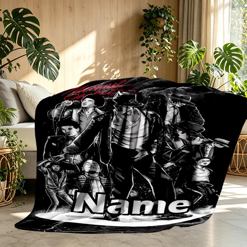 Coperta Personalizzata con Nome Michael Jackson, Arredamento Casa, Camera da Letto, Divano, Campeggio, Divano, Regali per Compleanno Natale
